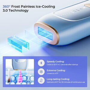 NEW LUBEX ICE COOLING IPL LASER HAIR REMOVAL DEVICE FACE & BODY